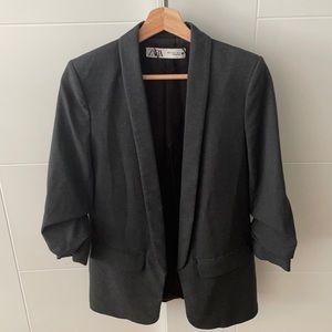 Great Dark Grey Leather Blazer